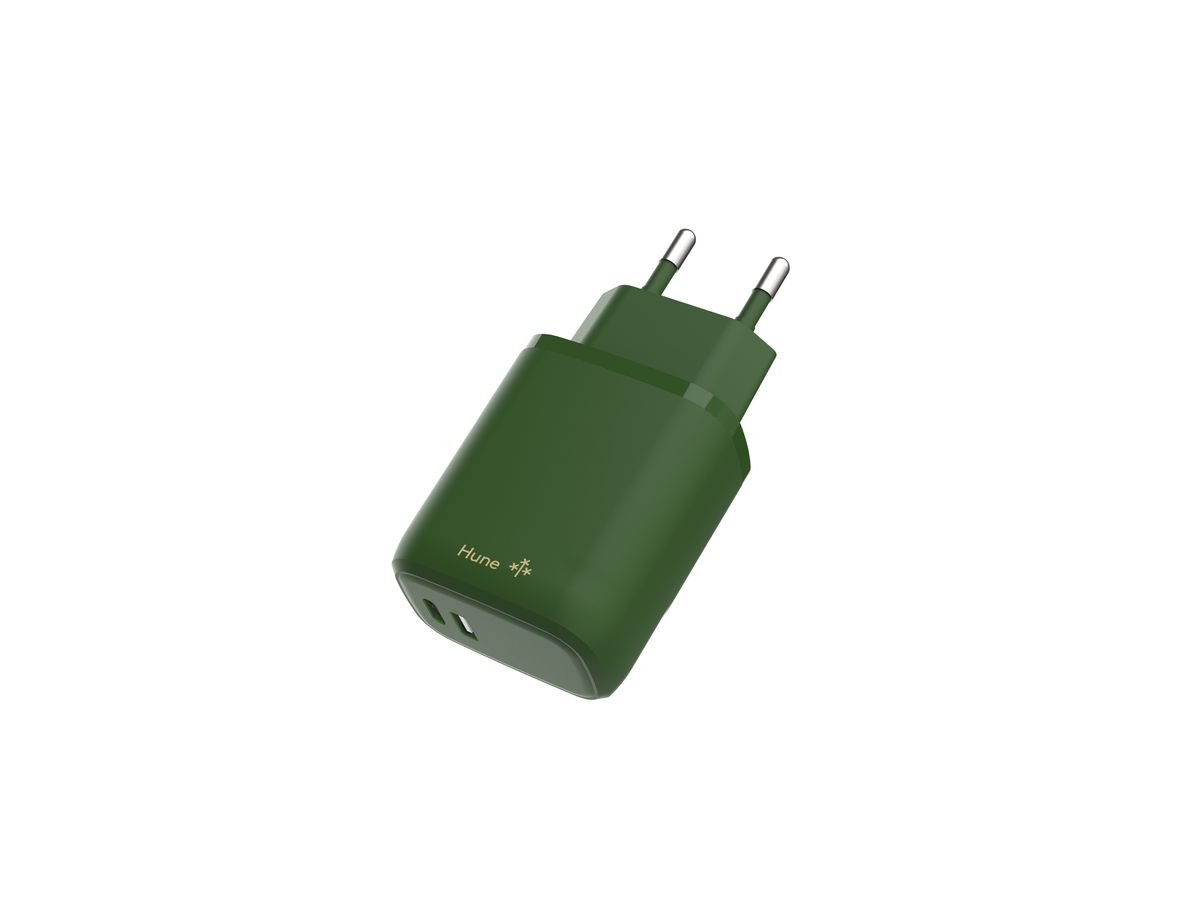 Hune adaptateur de charge TypeC & USB - 20W, Forest green